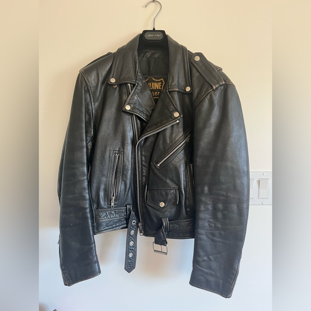 Genuine Leather Black Vintage Biker Jacket